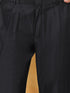 Vastramay Men's Black Cotton Blend Kurta And Pyjama Set